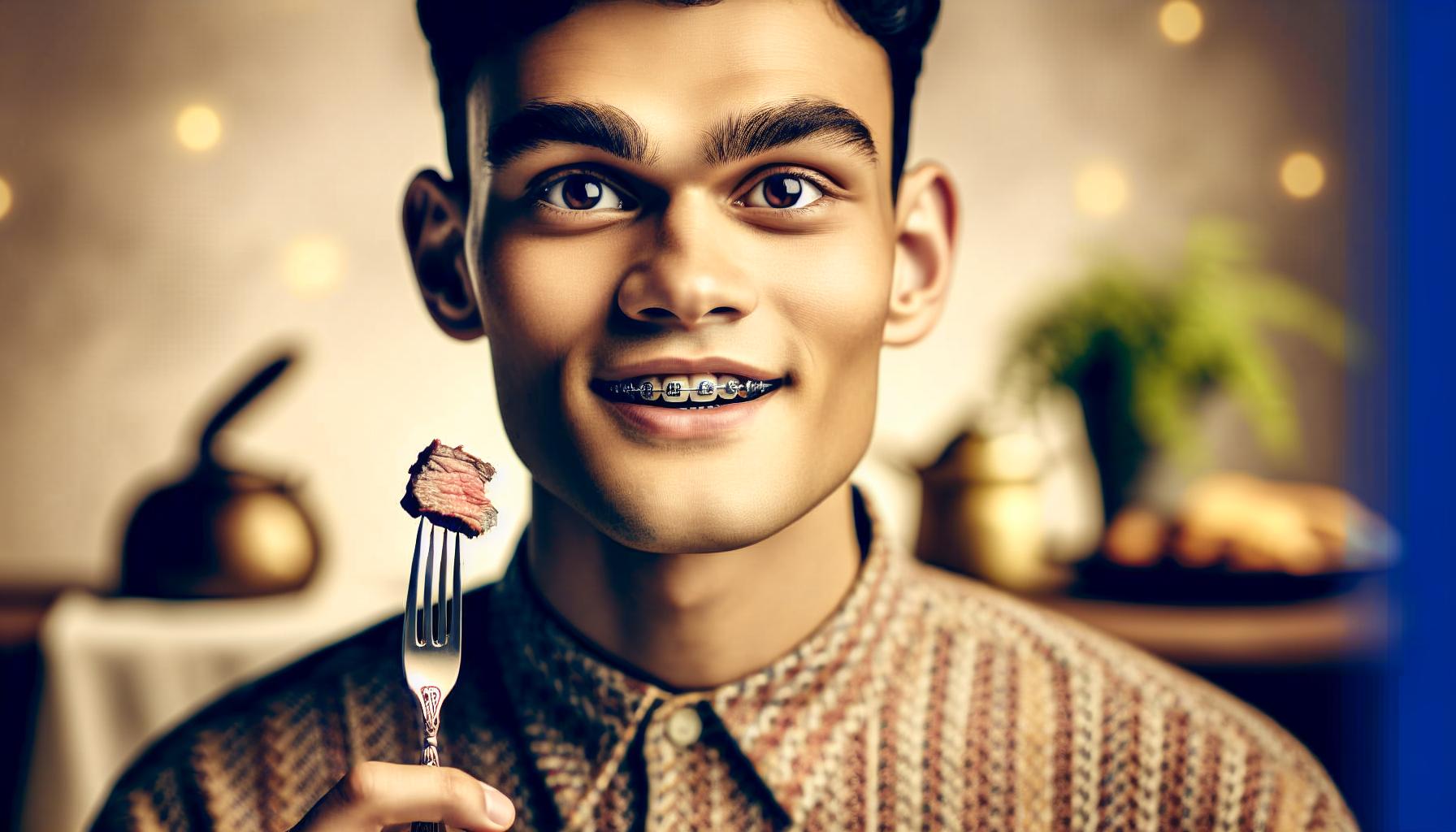 How to Properly Chew Steak with Braces